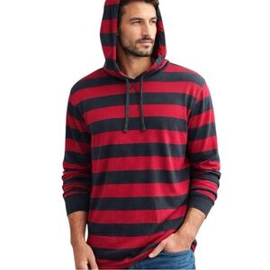 Urban Pipeline Red & Black Striped Hoodie XL Lightweight Pullover